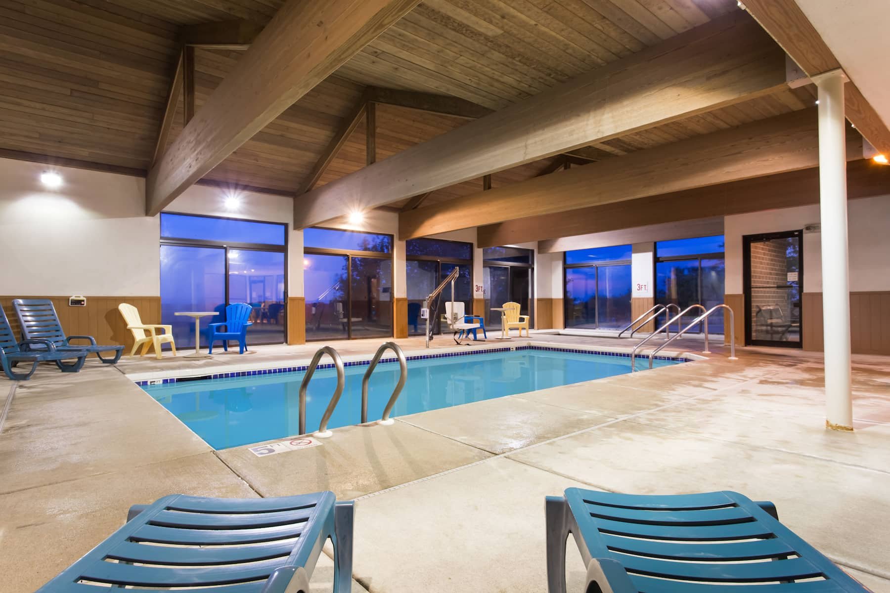 Indoor heated swimming pool and hot tub