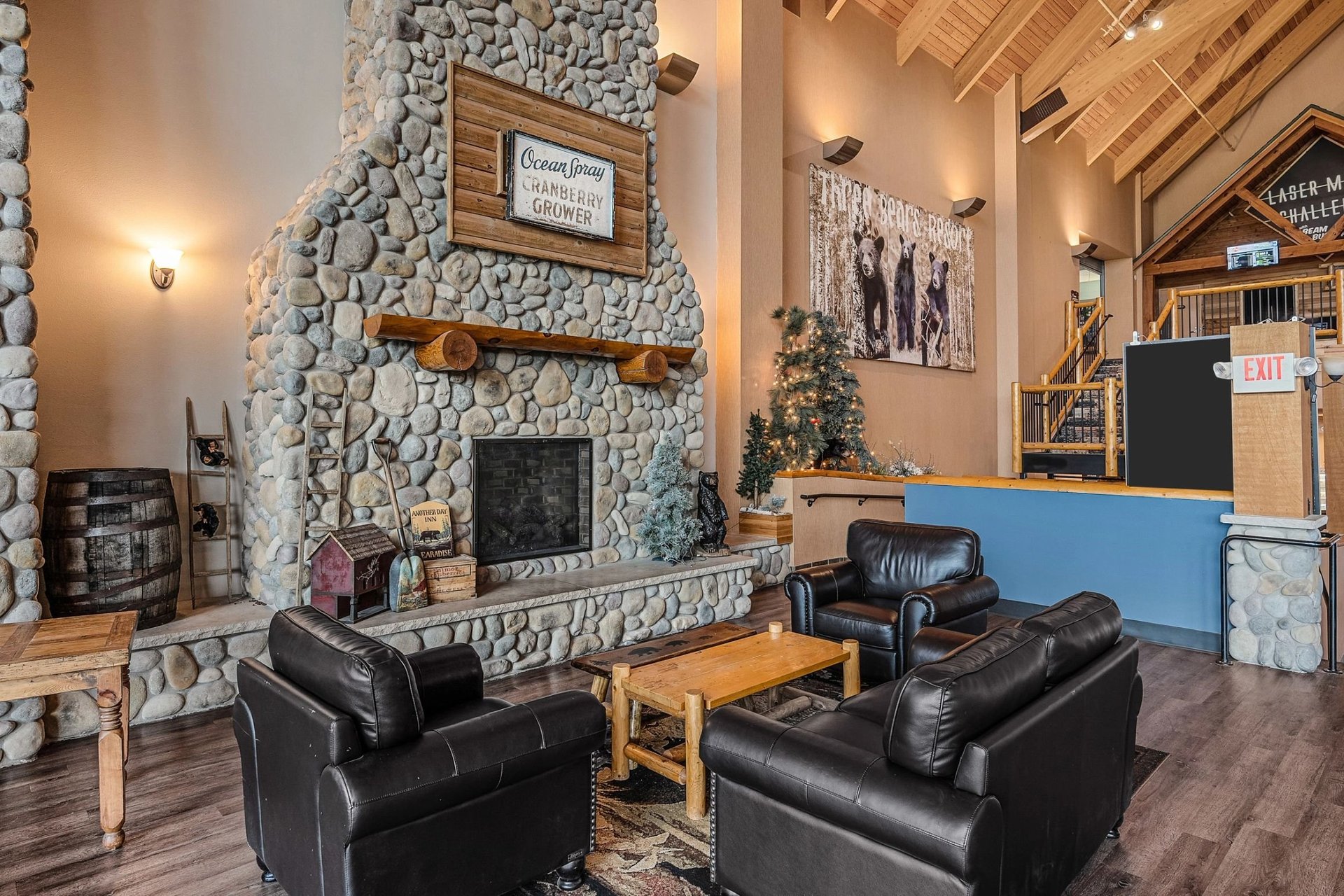 Lobby fireplace