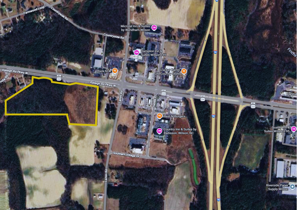 15.17 ac Available in Wilson, NC located off Exit 121 on I-95 | Revere